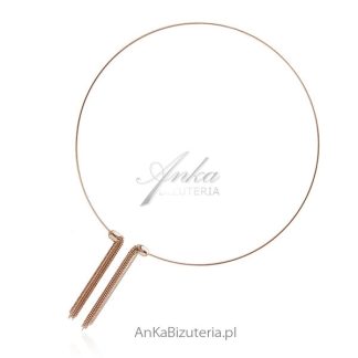 Choker srebrny pozłacany różowym złotem hit!