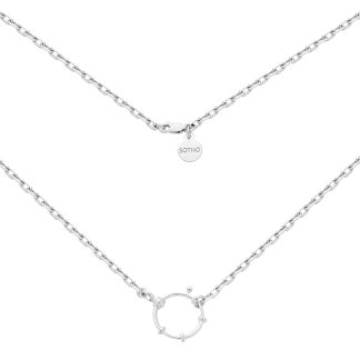 Srebrny masywny naszyjnik z ozdobnym zapięciem : Długość - 45cm