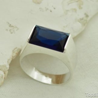 CHENAI - srebrny sygnet z szafirem