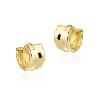 Kolczyki srebrne pozłacane  kółka z wgłębieniem