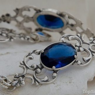 DOMINGO - srebrna bransoletka z szafirem