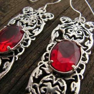 SABOTINI - srebrne kolczyki z rubinem