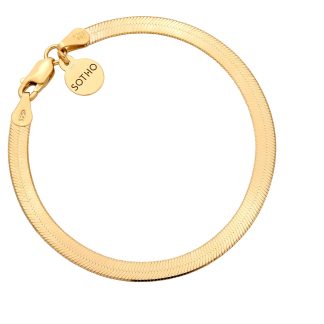 Złota bransoletka snake : Długość - 18cm