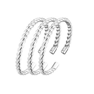 Zestaw trzech srebrnych obrączek