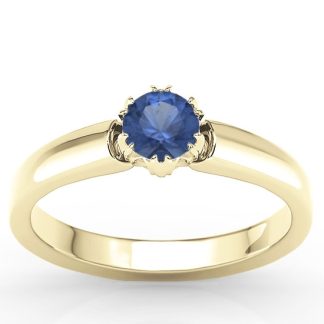 Pierścionek zaręczynowy z żółtego złota z szafirem BP-2130Z