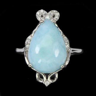 Pierścionek srebrny naturalny larimar 14x10mm r12