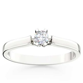 Pierścionek zaręczynowy z białego złota z brylantem LP-8016B