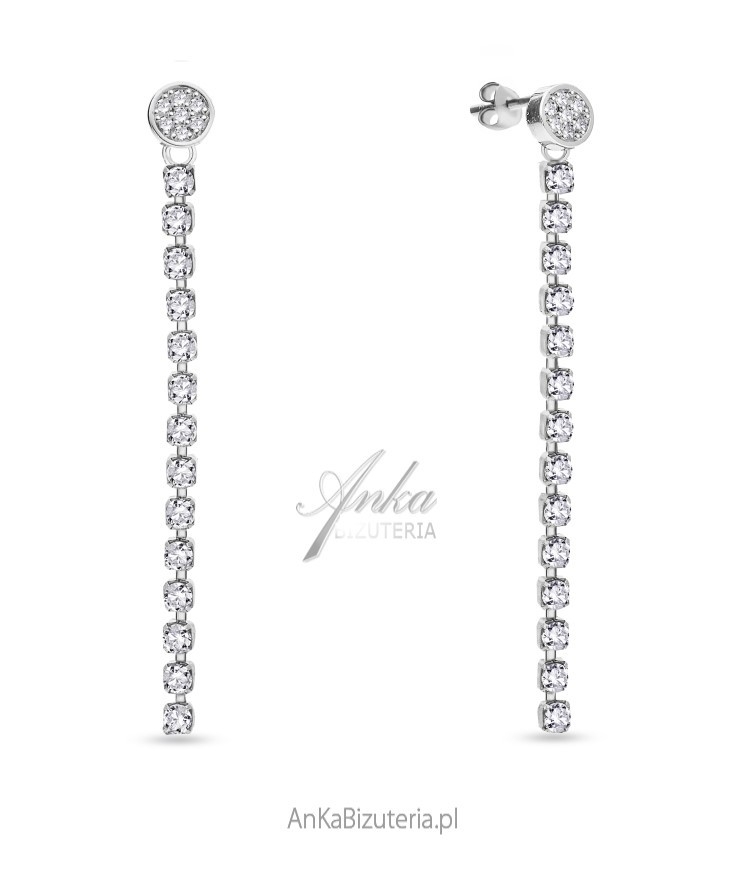 Kolczyki brillante srebro z kryształami swarovski certyfikat