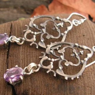 TONIA - srebrne kolczyki kolczyki z ametystem