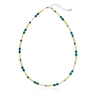 Naszyjnik srebrny kostka z bursztynem  oraz turkusem