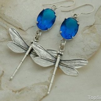 WAŻKI - srebrne kolczyki z dużym akwamarynem