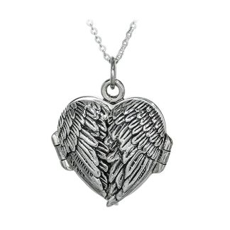 Srebrny sekretnik skrzydła anioła z sentencją