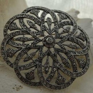 BALERINA - srebrna brosza z kryształami