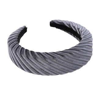 Gruba szara opaska w prążki