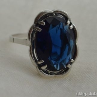 BUSAN - srebrny pierścień z szafirem