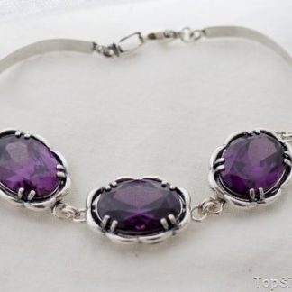 LEJDA - srebrna bransoletka z ametystem