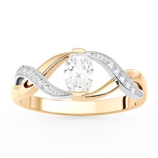 Pierścionek z żółtego i białego złota z szafirem white i brylantami AP-69ZB