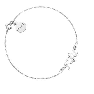 Srebrna bransoletka I Love Fit