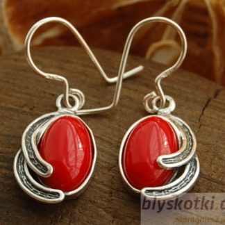 ZAFARA - srebrne kolczyki z koralem