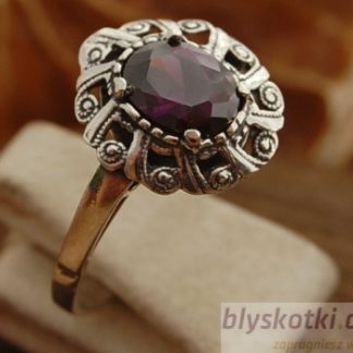 INGRID - srebrny pierścionek z ametystem
