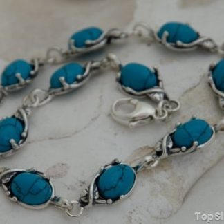 LOREN - srebrna bransoletka z turkusami