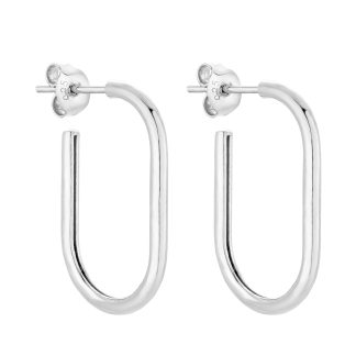 Srebrne owalne kolczyki