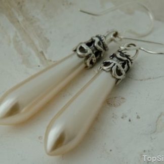 CAPELLA - srebrne kolczyki perłowa sopla