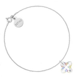Srebrna bransoletka z opalizującym kryształem SWAROVSKI® CRYSTAL