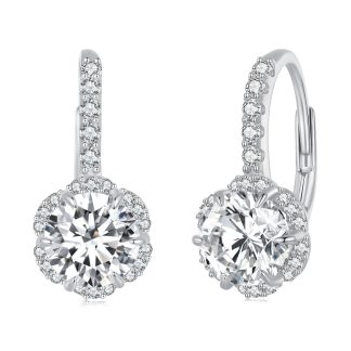 Kolczyki Moissanit 1,0 ct srebro 925 bigiel angielski