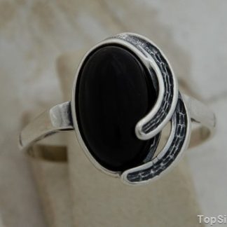 SILOS - srebrny pierścionek z onyksem