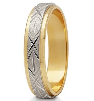 Obrączka z żółtego i białego złota ST-2ZB-m