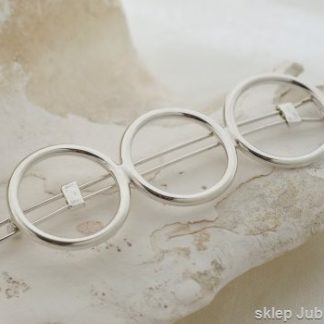KOREAN STYLE - TRZY KOŁA srebrna spinka do włosów