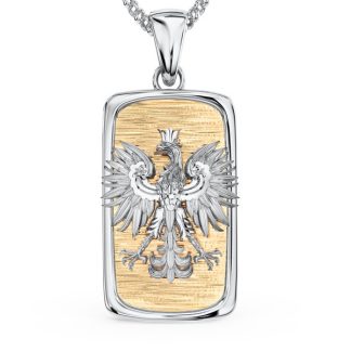 Wisiorek z białego i żółtego złota z orłem BPW-25BZ