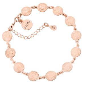 Bransoletka z różowego złota z monetami
