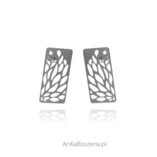 Kolczyki srebrne ażurowe prostokąty