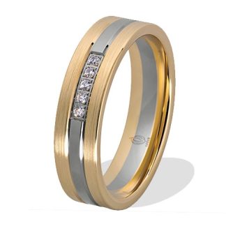 Obrączka z żółtego i białego  złota palladowego ŁN-20ZB-EXTRA light-k