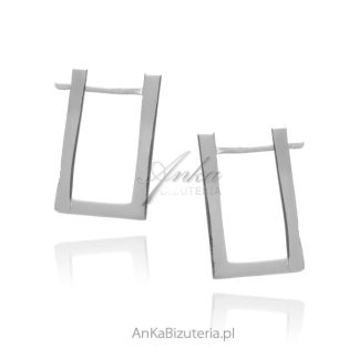 Kolczyki srebrna kwadraty  - oryginalna biżuteria