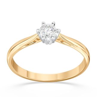 Pierścionek zaręczynowy z żółtego i białego złota z brylantem AP-6618ZB, F/VS