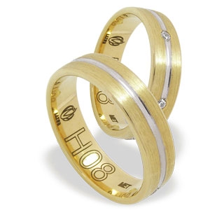 Obrączka z żółtego i białego złota palladowego ŁH-08ZB-EXTRA light-k