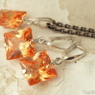 MARITA - srebrny komplet z topazem złocistym