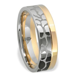 Obrączka z białego palladowego i żółtego złota ŁN-01BZ-EXTRA light-k