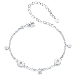 Srebrna bransoletka z kryształowymi gwiazdkami srebro 925