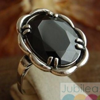 FADO - srebrny pierścionek z onyksem