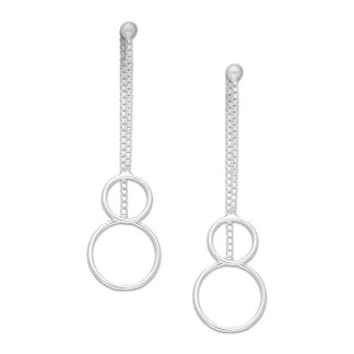 Długie srebrne kolczyki kółka geometryczna biżuteria