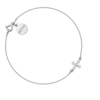 Srebrna bransoletka z krzyżykiem wysadzanym SWAROVSKI® CRYSTAL