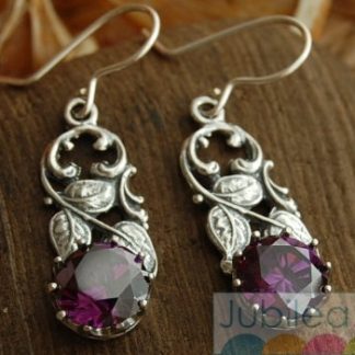 KIMBA - srebrne kolczyki z ametystem
