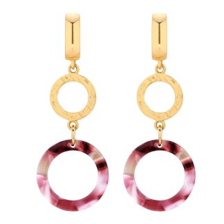 Złote długie kolczyki z żywicy