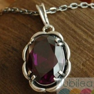 LEJDA - srebrny wisiorek z ametytsem