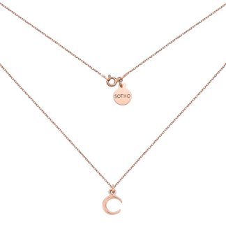 Naszyjnik z różowego złota z księżycem : Długość - 38cm