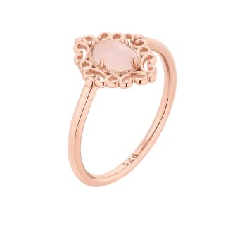 Pierścionek z różowego złota z kwarcem : pierścionki - 12